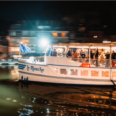 Retour à Dinant et navigation dans le bief en attendant le feu d’artifice